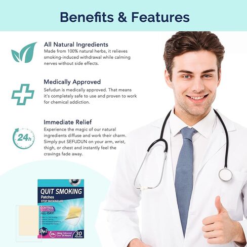 Quit Smoking Patches, Step 1 to Quit Smoking, Nicotine Transdermal System Patch, Smoking Aid to Help Quit Smoking 30 Patches. in Kuwait