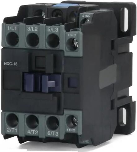 NXC-18 Industrial Electrical Contactor, 18A Rating, 1NO+1NC Configuration, Black, 75mm x 88mm x 45.5mm, Compact Design for Control Applications (AC 24V) in Kuwait