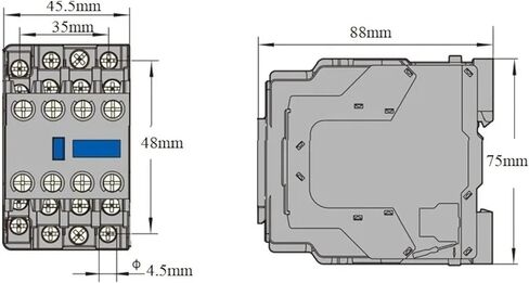 NXC-18 Industrial Electrical Contactor, 18A Rating, 1NO+1NC Configuration, Black, 75mm x 88mm x 45.5mm, Compact Design for Control Applications (AC 24V) in Kuwait