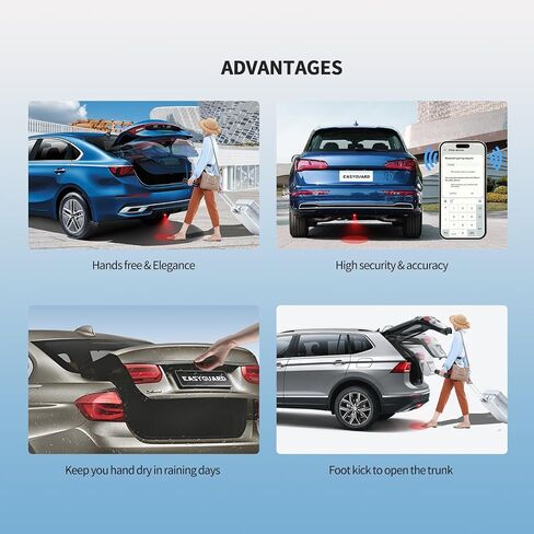EASYGUARD Universal Foot Kick Opener Tailgate Laser-Guided Projection Kick Sensor Smart Power Trunk System fits for Cars with Electric Tail gate Lift DC12V in Saudi Arabia