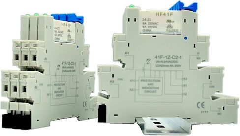 HF41F Ultra-Thin DIN Mount Relay with LED Indicator, 6A 1CO, Multi-Voltage 5V/12V/24V Compatible, High Frequency Design, Model 41F-1Z-C2-1 (5V) in Kuwait