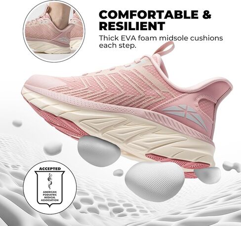 ALLSWIFIT Women's Slip On Walking Shoes Sneakers | Running, Comfortable, Tennis, Breathable, Non Slip, Athletic, Gym, Workout, Cross Training, Fashion in Saudi Arabia