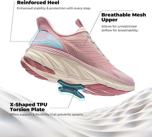 ALLSWIFIT Women's Slip On Walking Shoes Sneakers | Running, Comfortable, Tennis, Breathable, Non Slip, Athletic, Gym, Workout, Cross Training, Fashion in Saudi Arabia