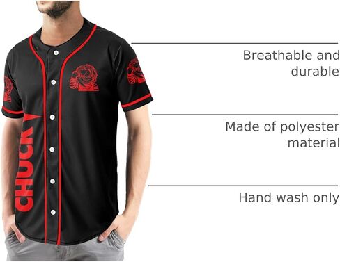 Graphic Baseball Jersey Shirt, Cute Cartoon Movie Character Baseball Shirt Gift for Men Women, Funny Baseball Jersey… in Kuwait