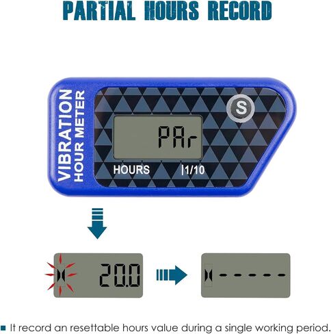 Runleader RL-HM016L Digital Vibration Activated Hour Meter, Cordless Design for Gasoline Diesel AC/DC Powered Equipment.(Red) in Saudi Arabia