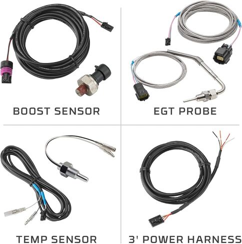 مجموعة أدوات قياس التعزيز GlowShift 3in1 التناظرية 35 رطل لكل بوصة مع مقياس رقمي 2200 فهرنهايت درجة حرارة غاز العادم EGT وقراءات درجة الحرارة 300 فهرنهايت - 10 ألوان LED قابلة للاختيار - قرص أسود - عدسة شفافة - 2-3/8 بوصة 60 مم in Saudi Arabia