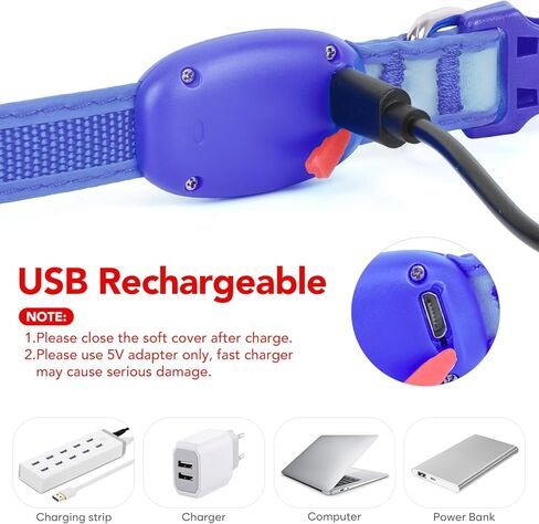 طوق الكلب vizpet LED، طوق الكلب المضيء قابل للتعديل عبر USB وقابل لإعادة الشحن وضوء أمان فائق السطوع وأطواق متوهجة للكلاب (متوسط، أخضر) in Kuwait