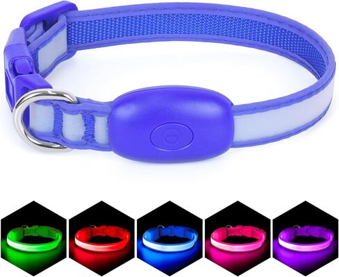 طوق الكلب vizpet LED، طوق الكلب المضيء قابل للتعديل عبر USB وقابل لإعادة الشحن وضوء أمان فائق السطوع وأطواق متوهجة للكلاب (متوسط، أخضر) in Kuwait