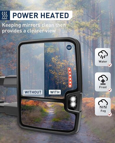 ECCPP Towing Mirrors for 1999-2006 Chevy Silverado GMC Sierra Pickup all models Black Manual Telescoping Pair Mirrors in Kuwait