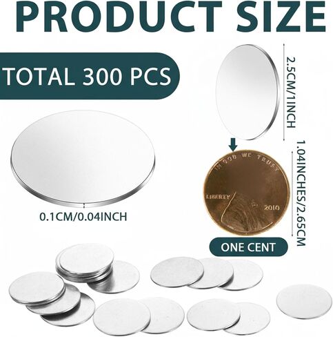 300 Pcs Stainless Steel Disc, Blank Metal Strike Round Plates for Crafts Blank Coins for Crafts Metal Stamping and DIY Jewelry Making,19 Gauge Thickness(3/8 Inch) in Saudi Arabia
