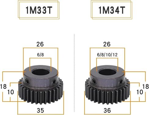 ميتال جير 1M-31T/32T/33T/34T SC45 # الكربون الصلب المواد حفز تتحمل حجم 6/8/10/12 مللي متر 1 قطعة (12 مللي متر ، 1M31T) in Kuwait