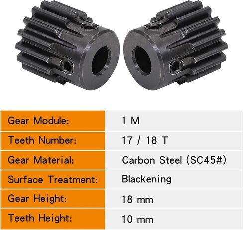 1 متر ترس 1M-17T/18T SC45 # الكربون الصلب مهماز حجم التجويف 4/5/6/6.35/7/8/10 مللي متر 1 قطعة (6 مللي متر ، 1M18T) in Kuwait