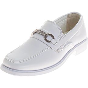 Josmo Boys Dress Shoes – Slip-On Comfort Uniform Oxford Loafer with Buckle Black and Brown (Big Kid/Little Kid) (Size 13-6) in Saudi Arabia