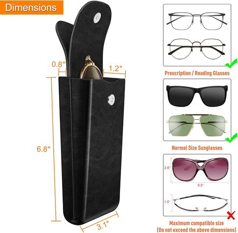 Fintie Double Glasses Case with Carabiner Hook, Portable Vegan Leather Eyeglass Case Anti-scratch Sunglasses Pouch in Saudi Arabia