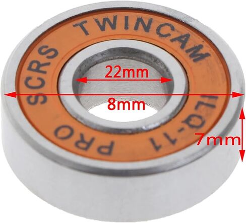 محامل التزلج الدقيقة TwinCam Pro ILQ-11، مشحمة بالزيت، 8 عبوات، برتقالية وفضية، لألواح التزلج والدراجات البخارية والألواح الطويلة والزلاجات المضمنة in Saudi Arabia