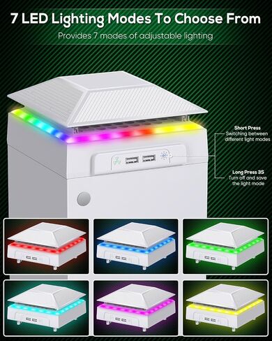 RGB Cooling Fan for Xbox Series X with Dust Filter & 7 RGB LED Light Modes,Auto Fan Speed Adjustable by Temperature,Cooler & Light Independent Touch Switch, Cooling System Horizontal for Xbox Series X in Saudi Arabia