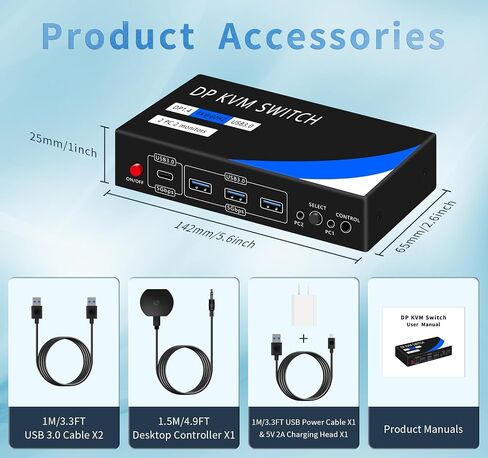 USB Switcher 2 Computers kvm Switch 2 Computers 1 Keyboard and Mouse USB Switch Kvm USB 3.0 Switch Selector 4 Ports Hub Share Devices Printer Scanner with 2 USB Cable and 1 Desktop Controller in Saudi Arabia