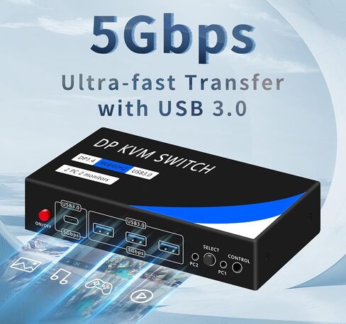 USB Switcher 2 Computers kvm Switch 2 Computers 1 Keyboard and Mouse USB Switch Kvm USB 3.0 Switch Selector 4 Ports Hub Share Devices Printer Scanner with 2 USB Cable and 1 Desktop Controller in Saudi Arabia