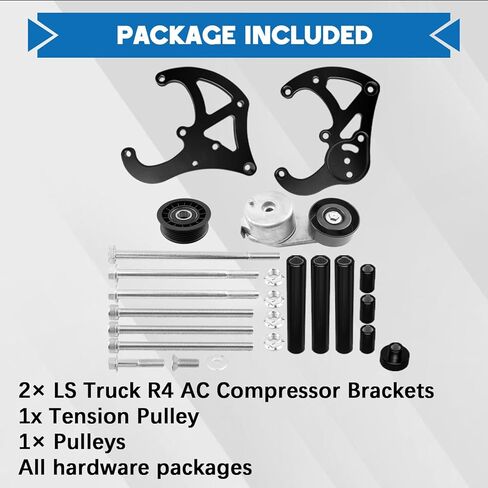 طقم دعامة ضاغط مكيف الهواء مناسب لشاحنة LS Truck R4 A/C SUV LSX AC LS1 LS3 LS2 LQ4 LQ9 LS6 L92 L99 L33 LR4 متوافق مع Chevy Silverado، GMC Sierra، استبدال رقم الجزء 551585X-3 in Kuwait