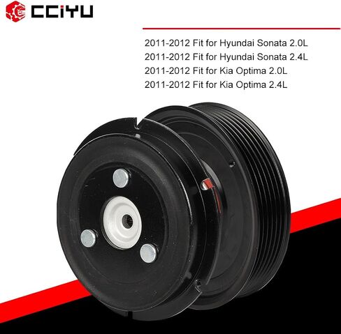 cciyu AC Clutch kit Fit for Hyundai Sonata 2.0L 2.4L 2011-2012 Replaces A/C AC Compressor Clutch for Car 6 Grooves 10349930 in Saudi Arabia