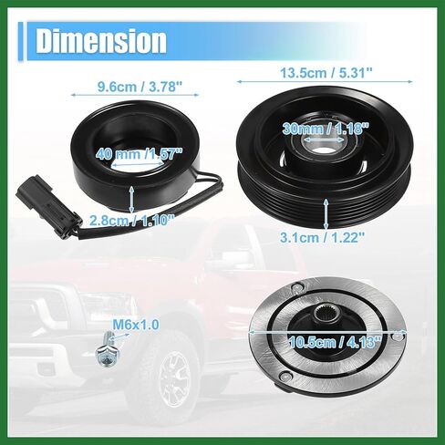 Motoforti 1 Set AC قابض الضاغط لاستبدال دودج لرام 1500/2500 2010 أسود طويل الأمد in Saudi Arabia