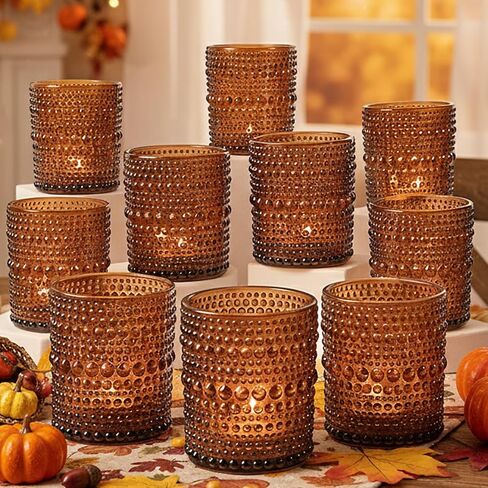 12 مساءً حامل شمعة نذري كبير ، 2.7 * 3.5 بوصة شاي شاي شاي صافية ، حاملي شمعة شمعة كبيرة لديكور مائدة زفاف الشمع ديي وعيد الميلاد in Kuwait