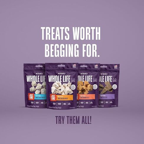 عبوات قيمة للكلاب من Whole Life Pet Just One Beef Lived Dog Treats - درجة بشرية، مجففة بالتجميد، مكون واحد - تدريب أو مكافأة، خالية من الحبوب، صنع في الولايات المتحدة الأمريكية in Kuwait