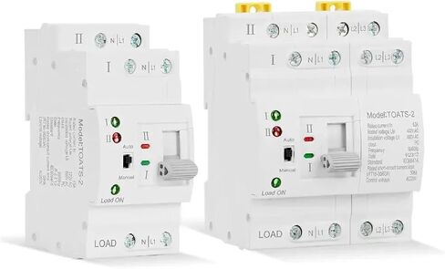 TOATS-2 Din Rail مفتاح نقل تلقائي، محدد كهربائي مزدوج الطاقة، 6A-63A، تيار متردد 50-60 هرتز، فئة الكمبيوتر الشخصي، تبديل تلقائي تحت 75 مللي ثانية (4P 63A 110V) in Saudi Arabia