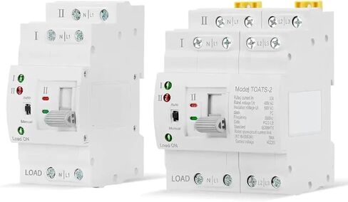 TOATS-2 Din Rail مفتاح نقل تلقائي، محدد كهربائي مزدوج الطاقة، 6A-63A، تيار متردد 50-60 هرتز، فئة الكمبيوتر الشخصي، تبديل تلقائي تحت 75 مللي ثانية (4P 63A 110V) in Saudi Arabia