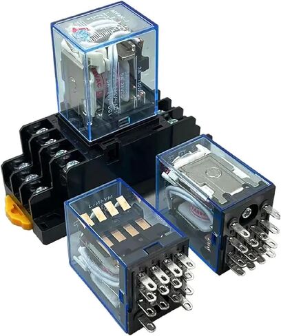 MY4 Industrial Electromagnetic Power Relay, 4NO 4NC Configuration, 14-Pin DIN Rail Mount with Base, Compact Control Relay for Industrial Applications (48V DC) in Saudi Arabia