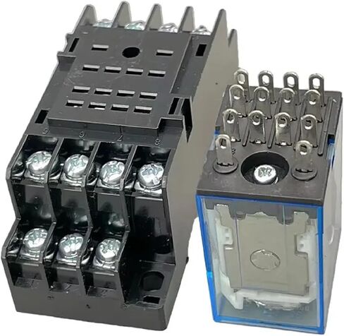 MY4 Industrial Electromagnetic Power Relay, 4NO 4NC Configuration, 14-Pin DIN Rail Mount with Base, Compact Control Relay for Industrial Applications (48V DC) in Saudi Arabia