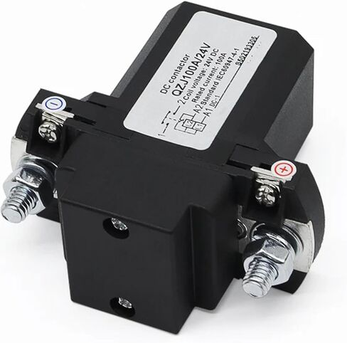 QZJ100A DC Power Contactor, 100A Heavy-Duty Relay Switch, Black Industrial Grade, Normally Open/Closed Configuration for Forklifts, Electric Vehicles (24V) in Saudi Arabia