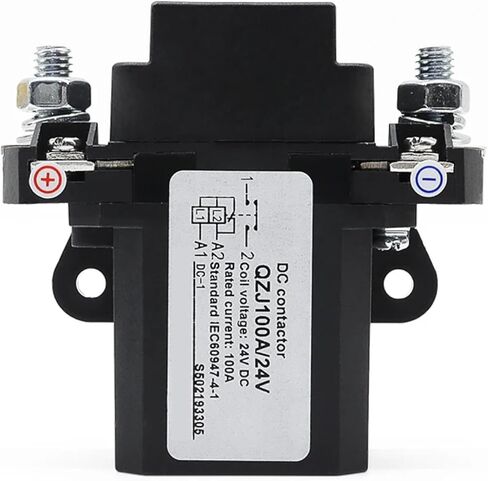 QZJ100A DC Power Contactor, 100A Heavy-Duty Relay Switch, Black Industrial Grade, Normally Open/Closed Configuration for Forklifts, Electric Vehicles (24V) in Saudi Arabia