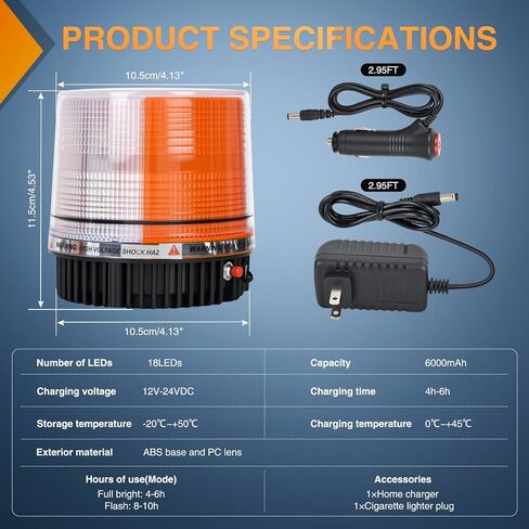 Nilight 18led Magnetic Beacon Light Red Blue Wireless Rovating Powered Powered Powerning Adminning Safeter in Saudi Arabia