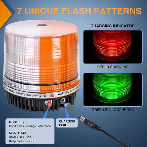 Nilight 18led Magnetic Beacon Light Red Blue Wireless Rovating Powered Powered Powerning Adminning Safeter in Saudi Arabia
