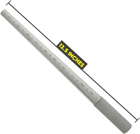 SE 13-Inch Polished Steel Ring Mandrel - Marked 1 to 16 US Sizes, Ungrooved, with Knurled Handle for Jewelry Making and Sizing - JT-SP2 in Saudi Arabia