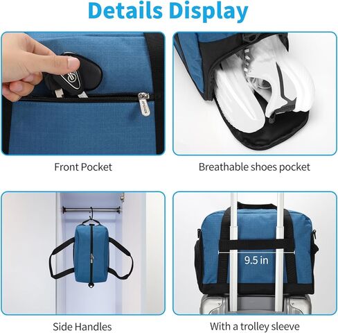 Small Gym Bag 14 inch lightweight Carry On Mini Duffel Bag for Travel Sport - Navy Blue in Kuwait