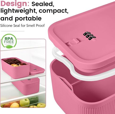Small Lock Box,Lockable Storage Box with Combination Code for Medication Safe, Medicine Lock Box for Pills/First Aid Kits/Food/Snack Phone Jail,Locked Container for Home/Fridge/Office/School(Grey) in Kuwait