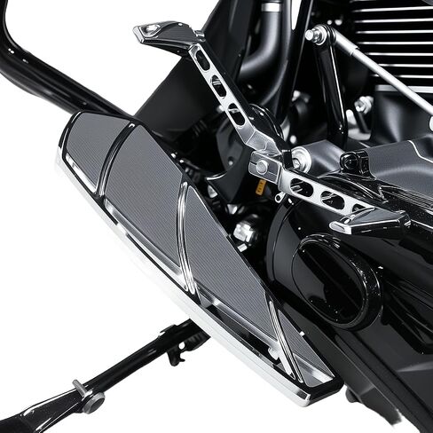 مجموعة دواسات لألواح أرضية الدراجات النارية Footpegs Shifter Peg متوافقة مع Harley Touring Softail Street Road Glide FLTR FLHX (أسود) in Kuwait