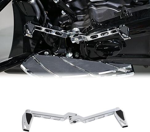 مجموعة دواسات لألواح أرضية الدراجات النارية Footpegs Shifter Peg متوافقة مع Harley Touring Softail Street Road Glide FLTR FLHX (أسود) in Kuwait