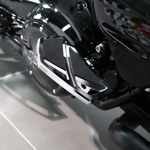 مجموعة دواسات لألواح أرضية الدراجات النارية Footpegs Shifter Peg متوافقة مع Harley Touring Softail Street Road Glide FLTR FLHX (أسود) in Kuwait