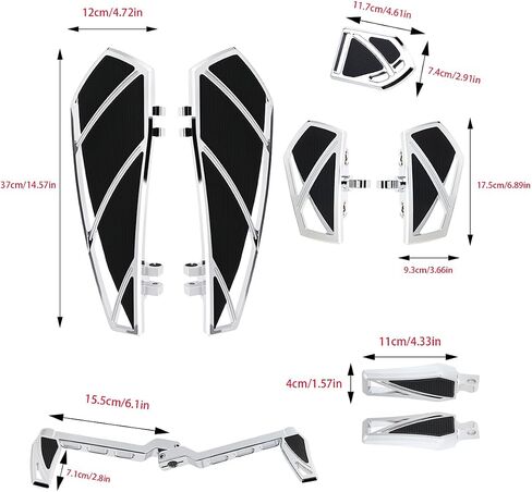 مجموعة دواسات لألواح أرضية الدراجات النارية Footpegs Shifter Peg متوافقة مع Harley Touring Softail Street Road Glide FLTR FLHX (أسود) in Kuwait