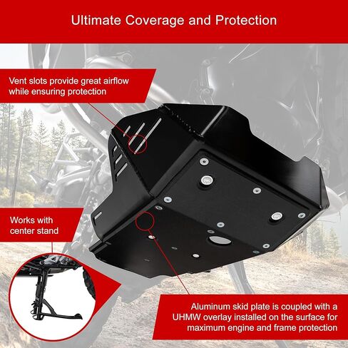 Tusk Quiet Glide Adventure Skid Plate Black Compatible with BMW R1250GS Adventure 2020-2024/R1250GS 2019-2022 in Kuwait