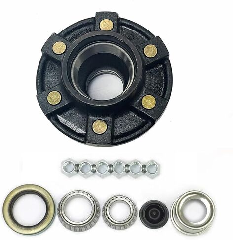 22019 Trailer 6 Lug Idler Hub Kit 6 on 5.5 6x5.5 - for Libra 5200-6000 lbs Axle - includ 25580 Inner Cone Bearing,15123 Outer Cone Bearing,Grease Seal 2.25" x 3.371",6 Cone Wheel Nuts 1/2"-20 Thread﻿ in Saudi Arabia