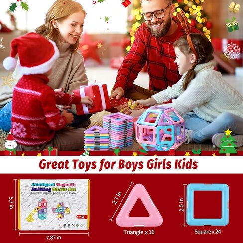 Magnetic Tiles Toys for 3 4 5 6 7 8+ Year Old Boys Girls Upgrade Macaron Castle Blocks Building Set for Toddlers STEM Creativity/Educational Toys for Kids Age 3-6 Christmas Birthday Gifts in Saudi Arabia