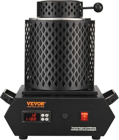 فرن صهر كهربائي VEVOR، 3 كجم + 1 كجم مسبك صهر معدني كهربائي، 1350 وات 2102 درجة فهرنهايت/1150 درجة مئوية طقم فرن صهر للمجوهرات الذهبية/الفضية وصب النحاس/الألومنيوم in Saudi Arabia