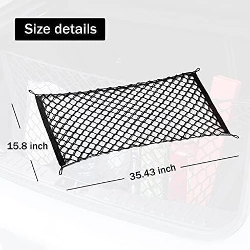 Amiss Truck Bed Cargo Net Stretchable, Adjustable Trunk Storage Net with Hook, Accessories for Pickup Bed Divider Organizer and Storage, Compatible with Chevy Silverado Ford F150 GMC (50"x 18") in Saudi Arabia