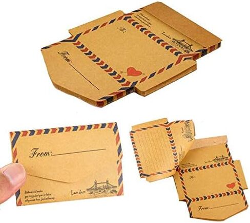 46 sheets/set Retro Vintage Kraft Paper Envelopes Mini Cute Kawaii Cartoon Stationery Post Letter Envelope Gifts in Saudi Arabia