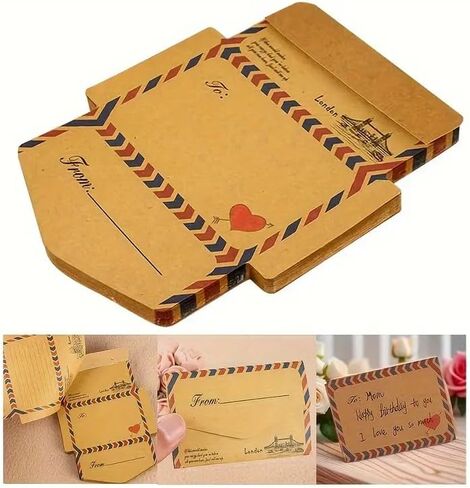 46 sheets/set Retro Vintage Kraft Paper Envelopes Mini Cute Kawaii Cartoon Stationery Post Letter Envelope Gifts in Saudi Arabia