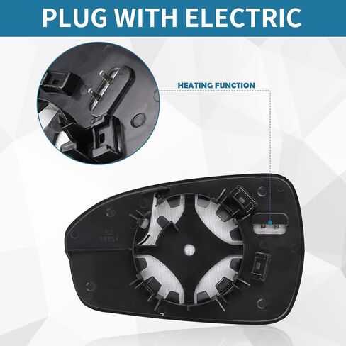 استبدال زجاج مرآة الجانب الأيمن للركاب لعام 2013 2014 2015 2016 2017 2018 2019 2020 Ford Fusion - مرآة محدبة للرؤية الجانبية الخارجية مع نقطة عمياء، استبدل DS7Z17K707B in Kuwait